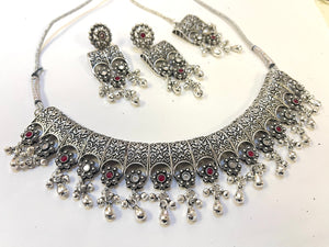 German Silver Necklace Sets , Garba Sets