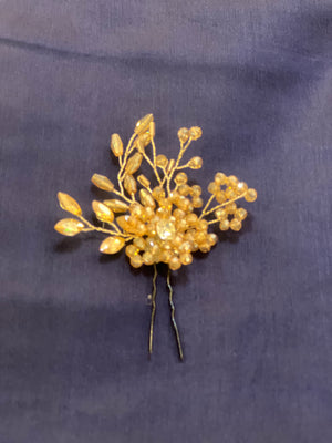 Crystal Gold beaded hair pins / American and European Style Bridal Wedding Headpiece/ Hair accessories for women and girls
