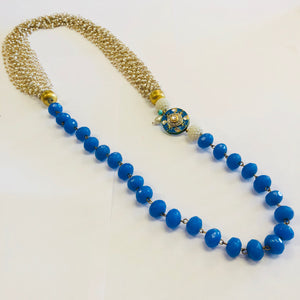Rajasthani pedant and bead Necklace - Blue
