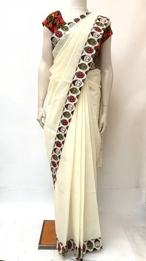 Kerala Cotton Kalamkari Saree