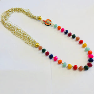 Rajasthani pedant and bead Necklace - Multi Color