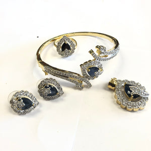 Semi Diamonds Bracelet, Pendant & Earring Set