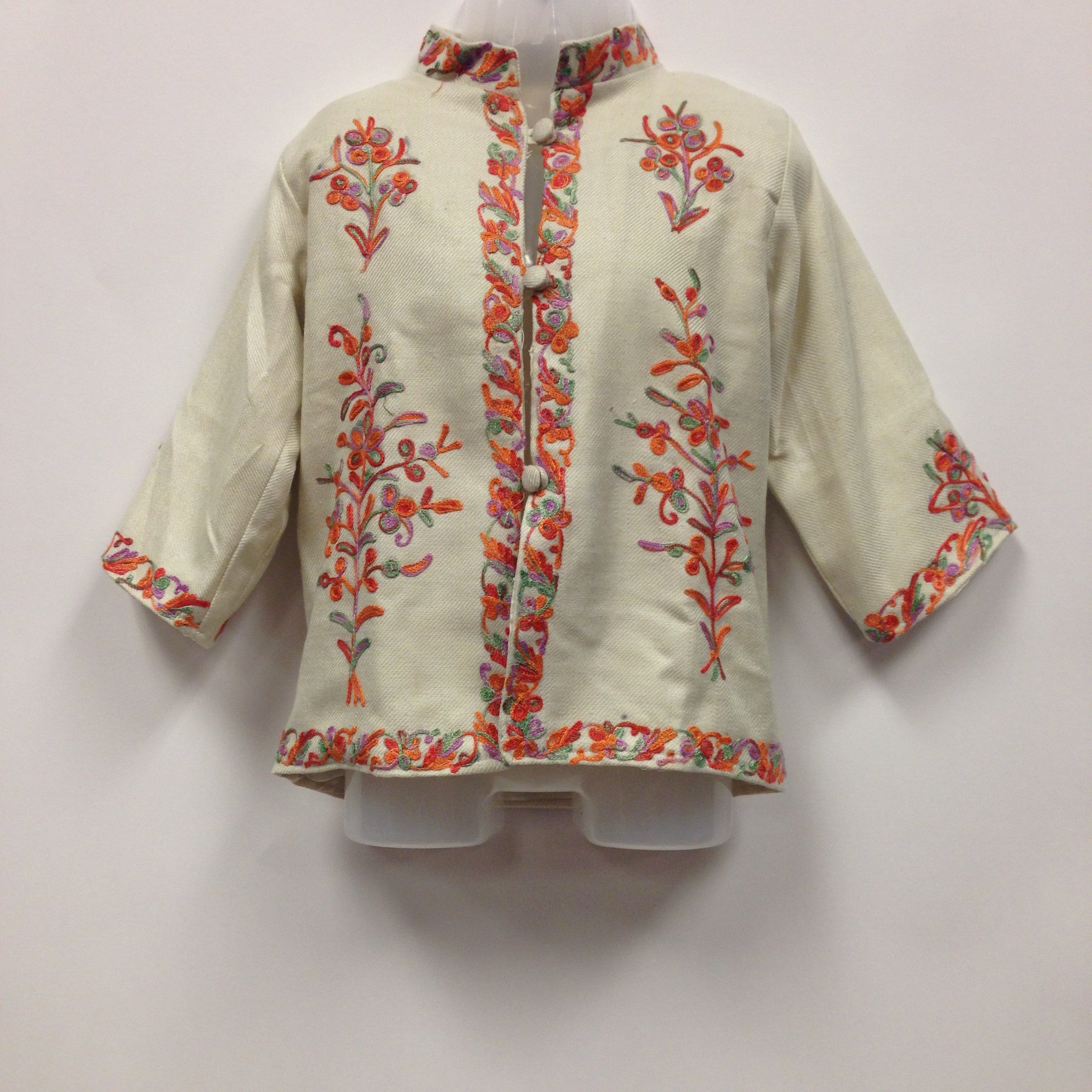 Kashmiri Embroidery Silk Jacket - Sarang