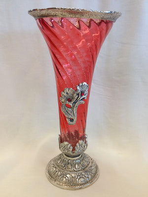 Red Antique Flower Vase - 1