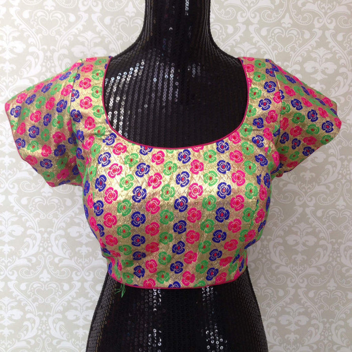 Custom made Multicolored Shimmer Blouse -Plus Size