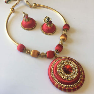 Handmade Silk Thread Necklace Set - Sarang