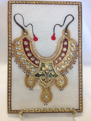 Necklace Design On Marble Plate - 1