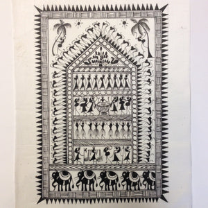 Frameable Warli Art Painting On Silk - 5