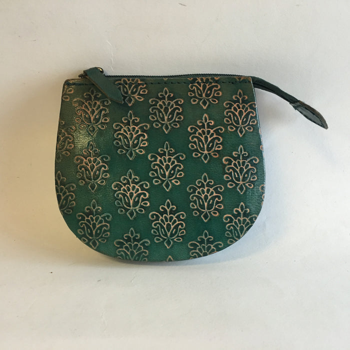 BD-Embossed Leather coin Pouch