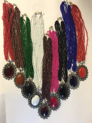 Beaded Long Necklace Set - 1