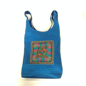 Handcrafted Embroidery Small Handbag - Golden, Blue, Maroon - 5