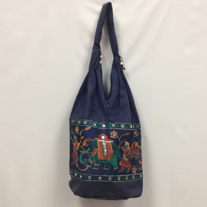 Gujarati Embroidery Handbag - Navy Blue - 1