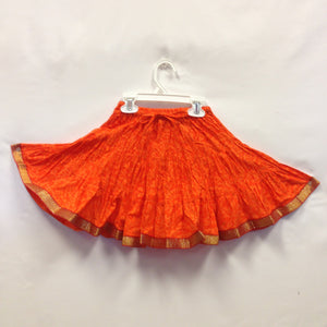 Girls Ghagra Flared Skirt - Orange - 1