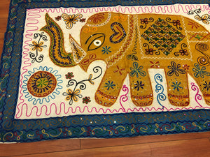 Tapestry, Elephant wall decor , Embroidered Panels