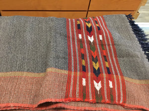 Kullu Handmade/Handloom Wool Shawl/Stole Large Wrap Scarf Throw/Woolen Blanket Grey