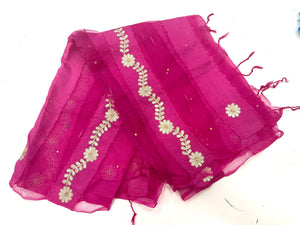 Chanderi Silk Gota Border Dupatta (Colors Available)