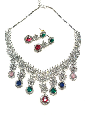 American Diamond Necklace set/Multicolor Necklace Diamond