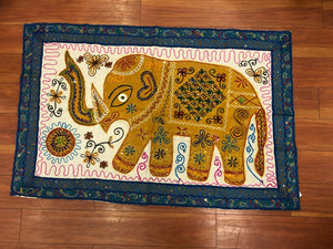 Tapestry, Elephant wall decor , Embroidered Panels