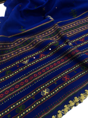 Gujarati Hand woven and Hand Embroidered Shawl