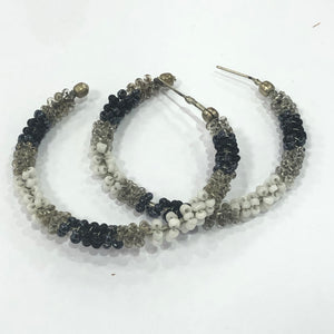 Handmade Bead Earrings-Blue