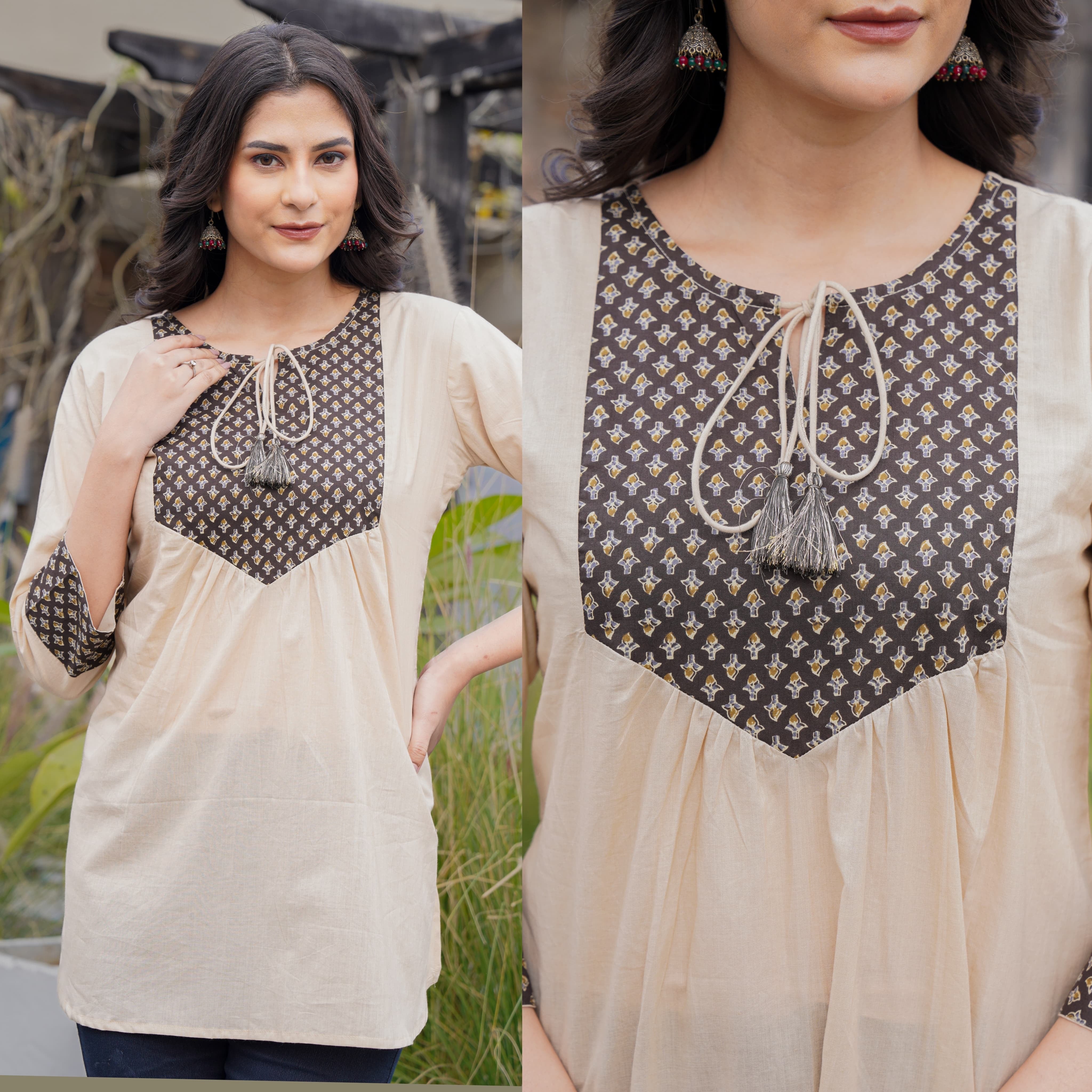 Cotton Block Print Top/Kurti