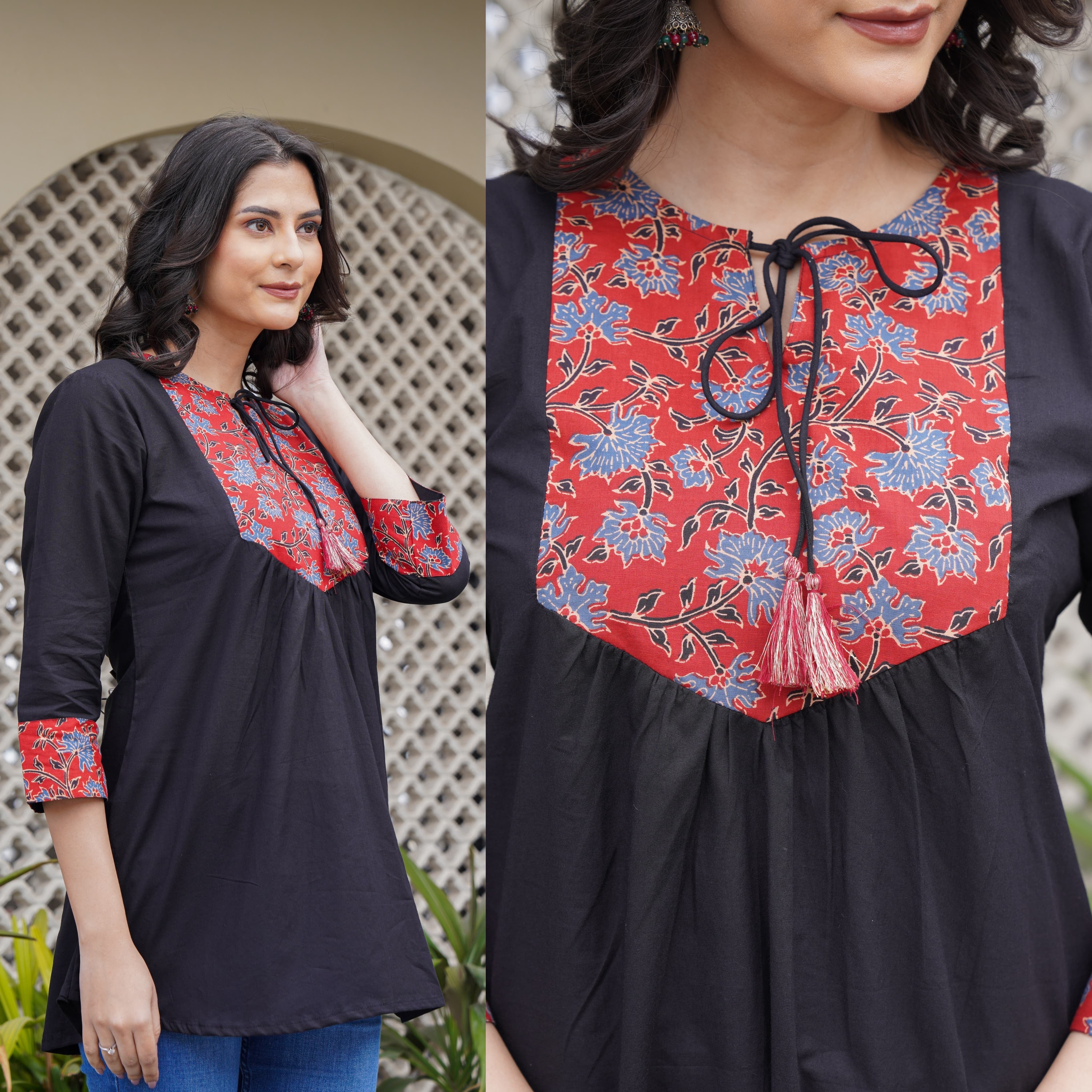 Cotton Block Print Top/Kurti