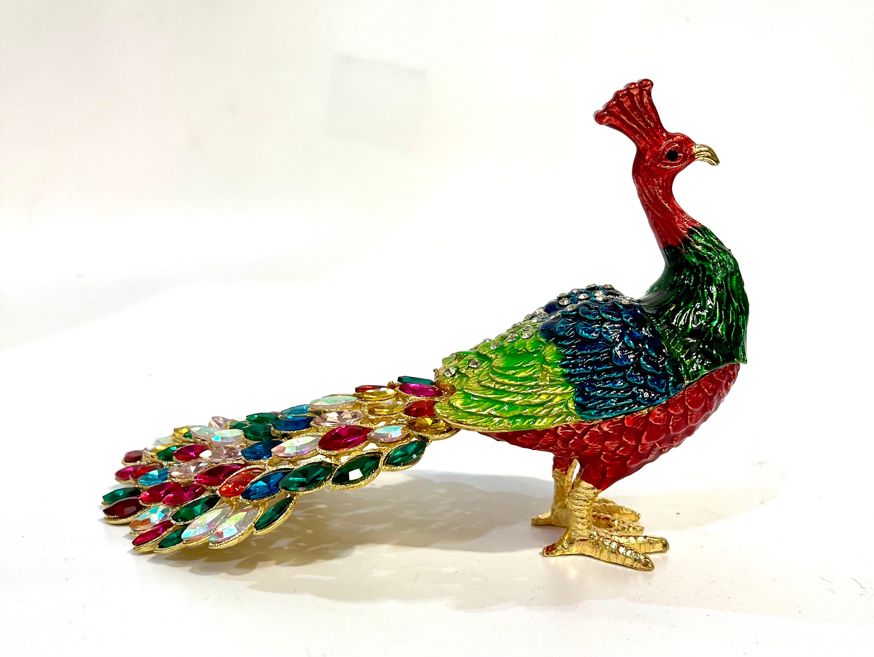 Multicolor Peacock Statue/ Trinket