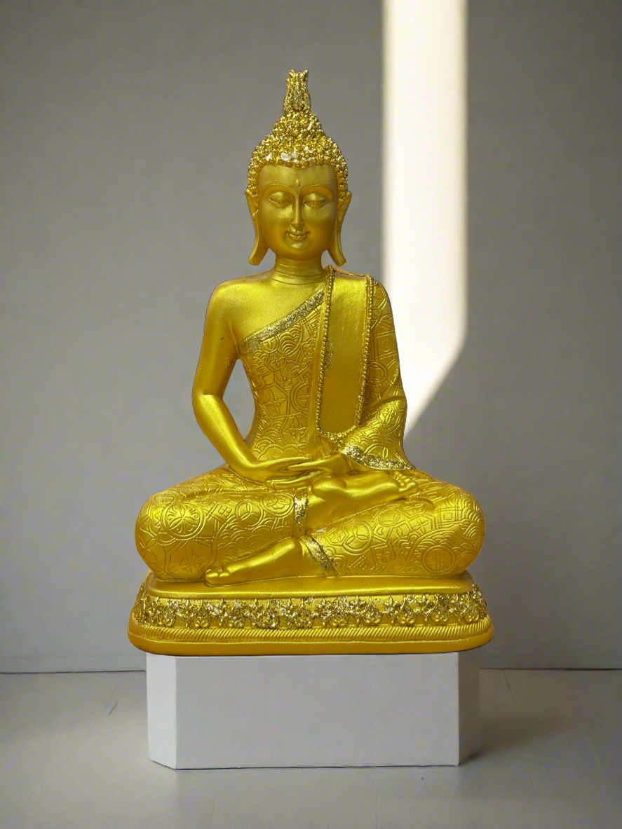 Golden Meditating Buddha Statue