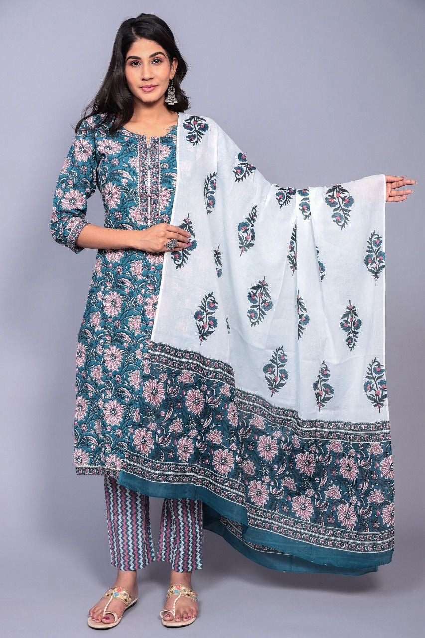 Cotton Kurta and Palazzo Set