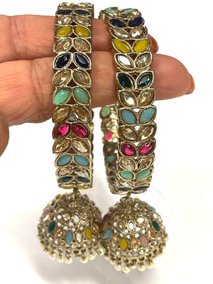 Gold Bangle Pair/ Indian Jewelry/ Indian Kada/ Kemp Bangle/ Gold Kada / Bollywood Jewelry