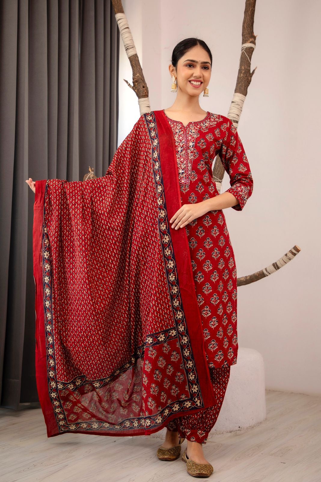 Cotton Kurta and Palazzo Set