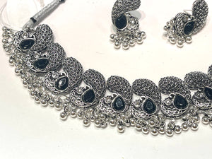German Silver Necklace Set , Garba Sets
