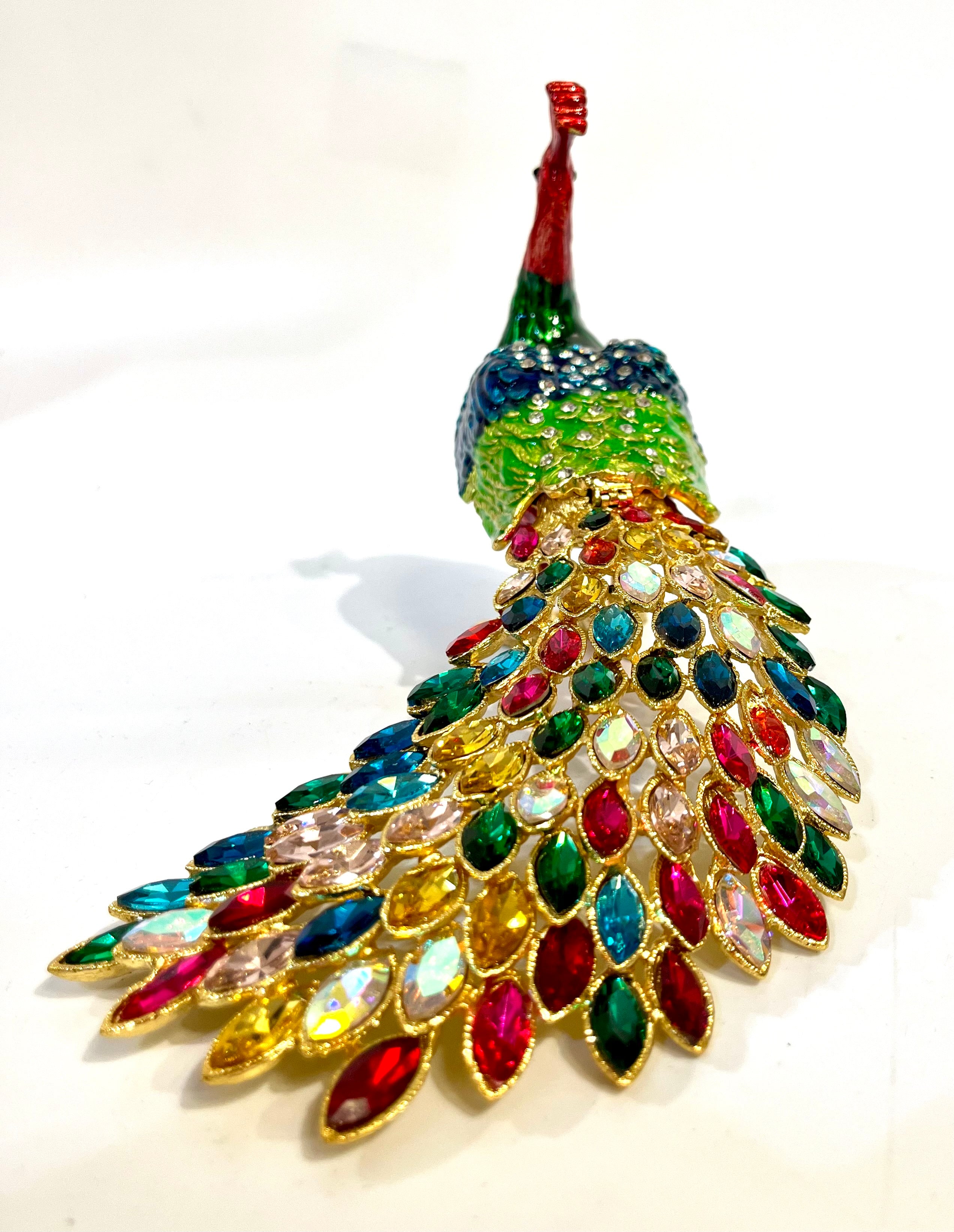 Multicolor Peacock Statue/ Trinket