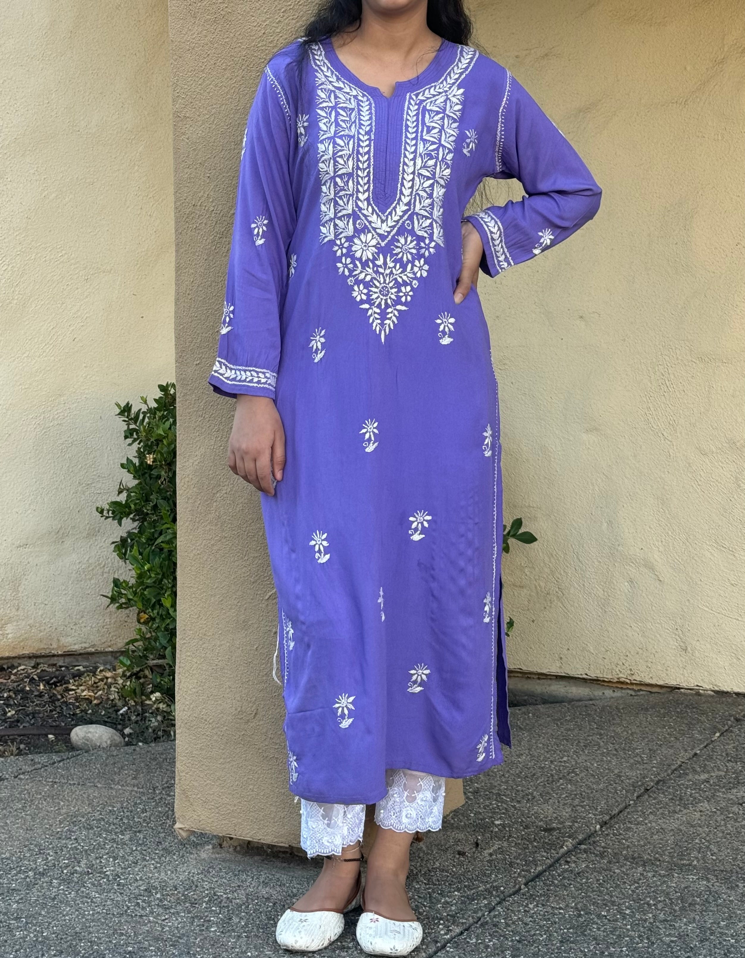 Women's Long Chikankari Kurtas