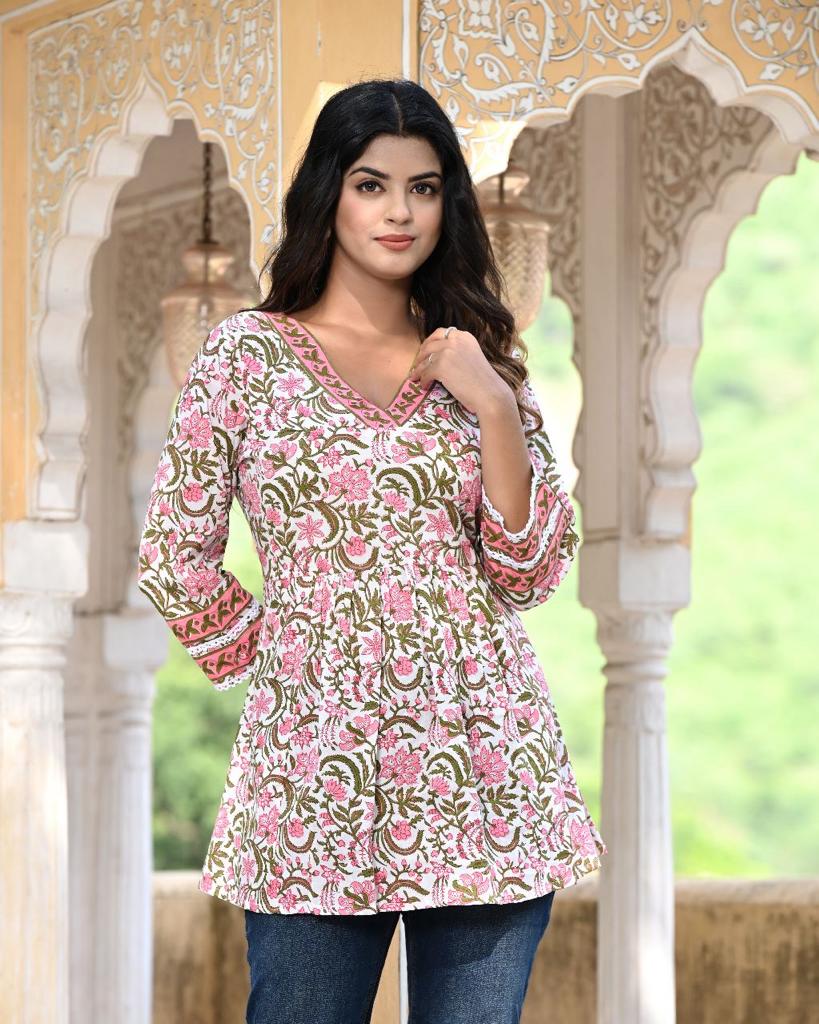 Cotton Block Print Kurti/Tops