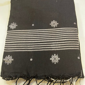 Women's Handwoven Black Sari