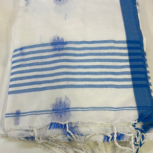 Women's Handwoven White Sari