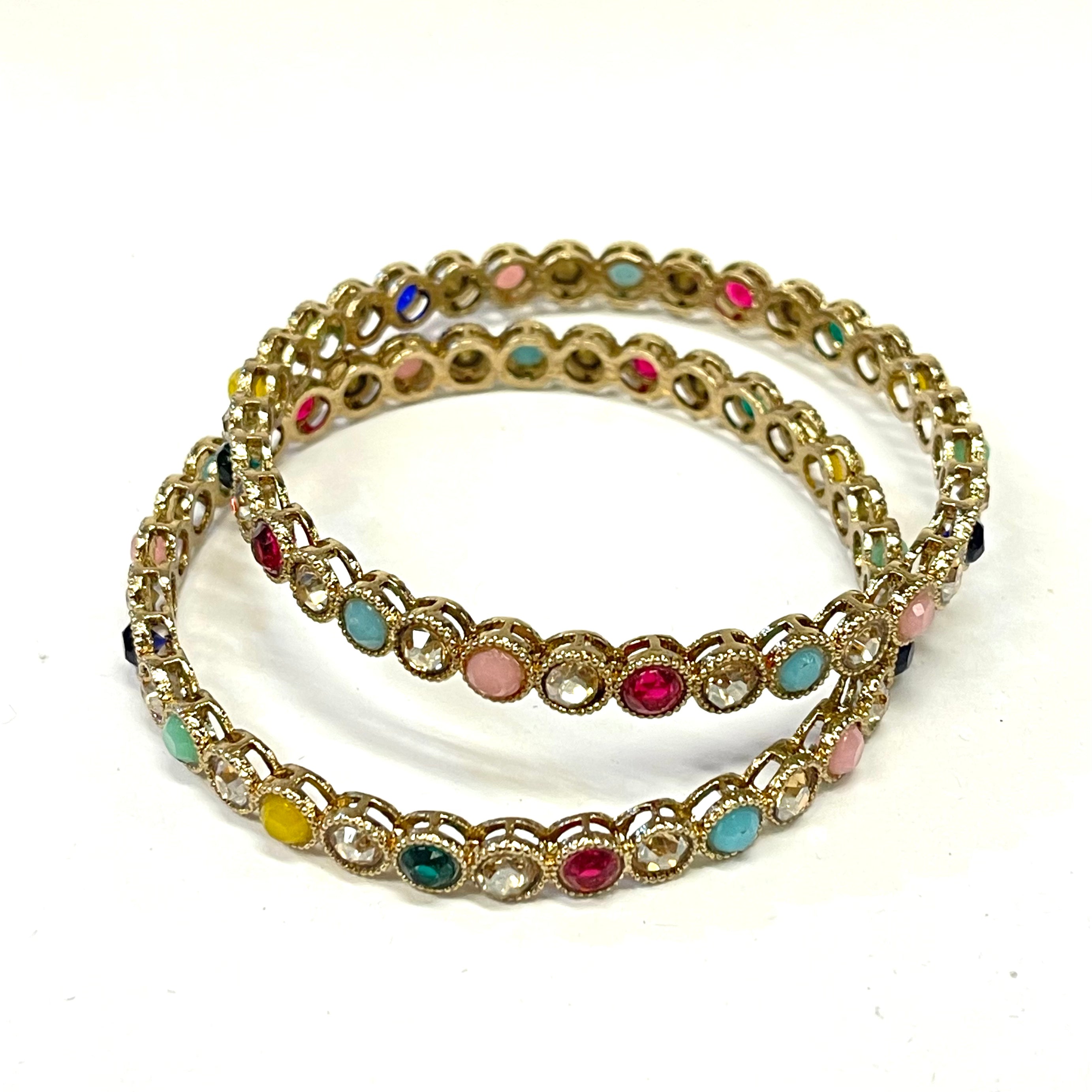 Navratna Stone Bangle/Bracelet Set