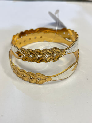 1Gm Gold Two Tone Bangle Pair