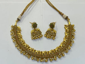 Women’s Gold Jhumki Necklace Set