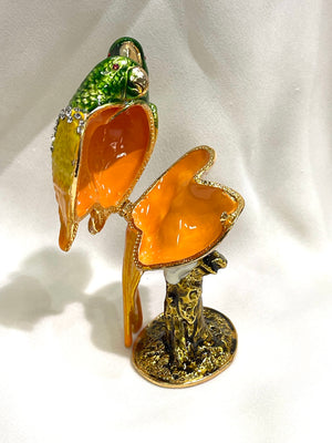 Brass/Metallic Parrot statue