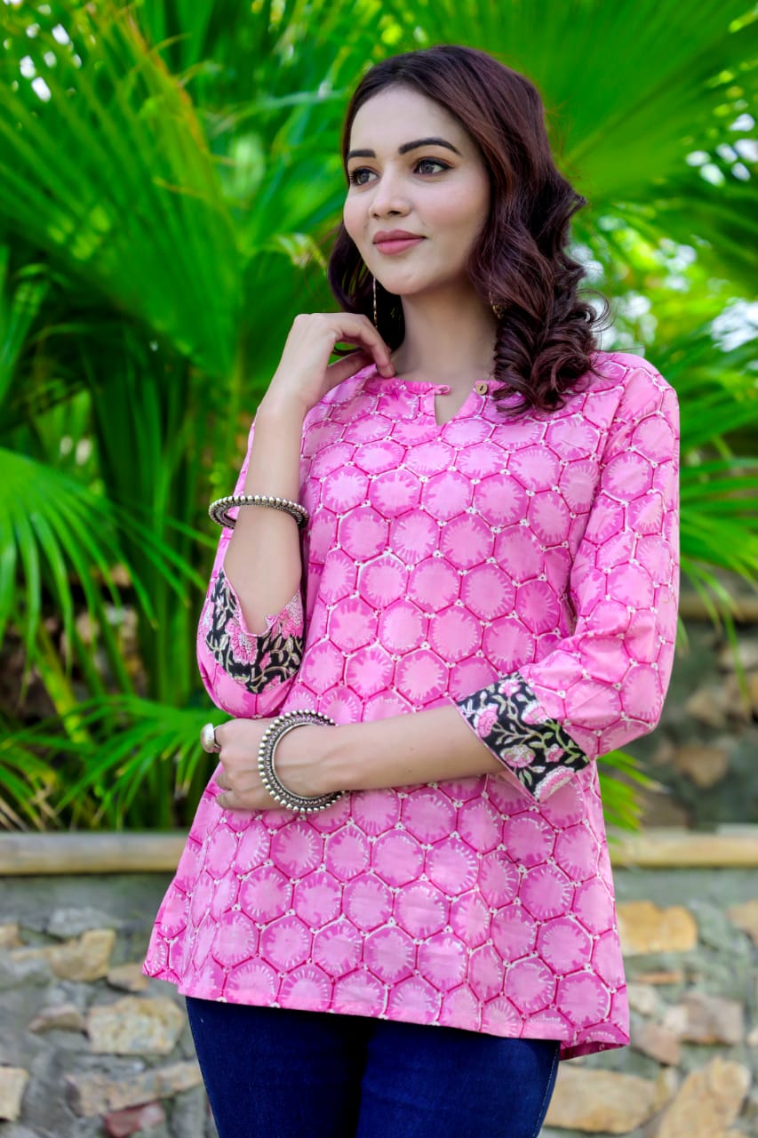 Cotton Block Print Top/Kurti