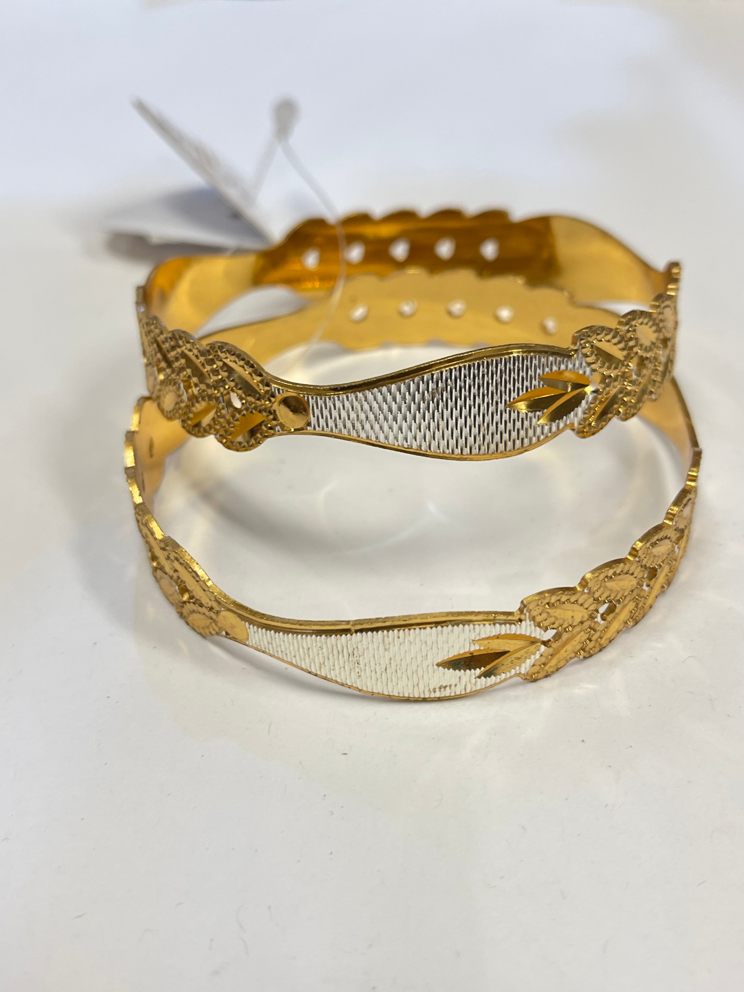 1Gm Gold Two Tone Bangle Pair