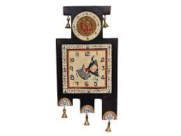 WALL CLOCK WITH ANTIQUE DHOKRA AND WARLI ARTWORK