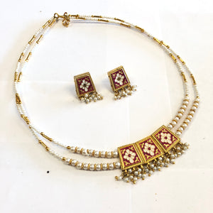 Meenakari Reversible Necklace Set