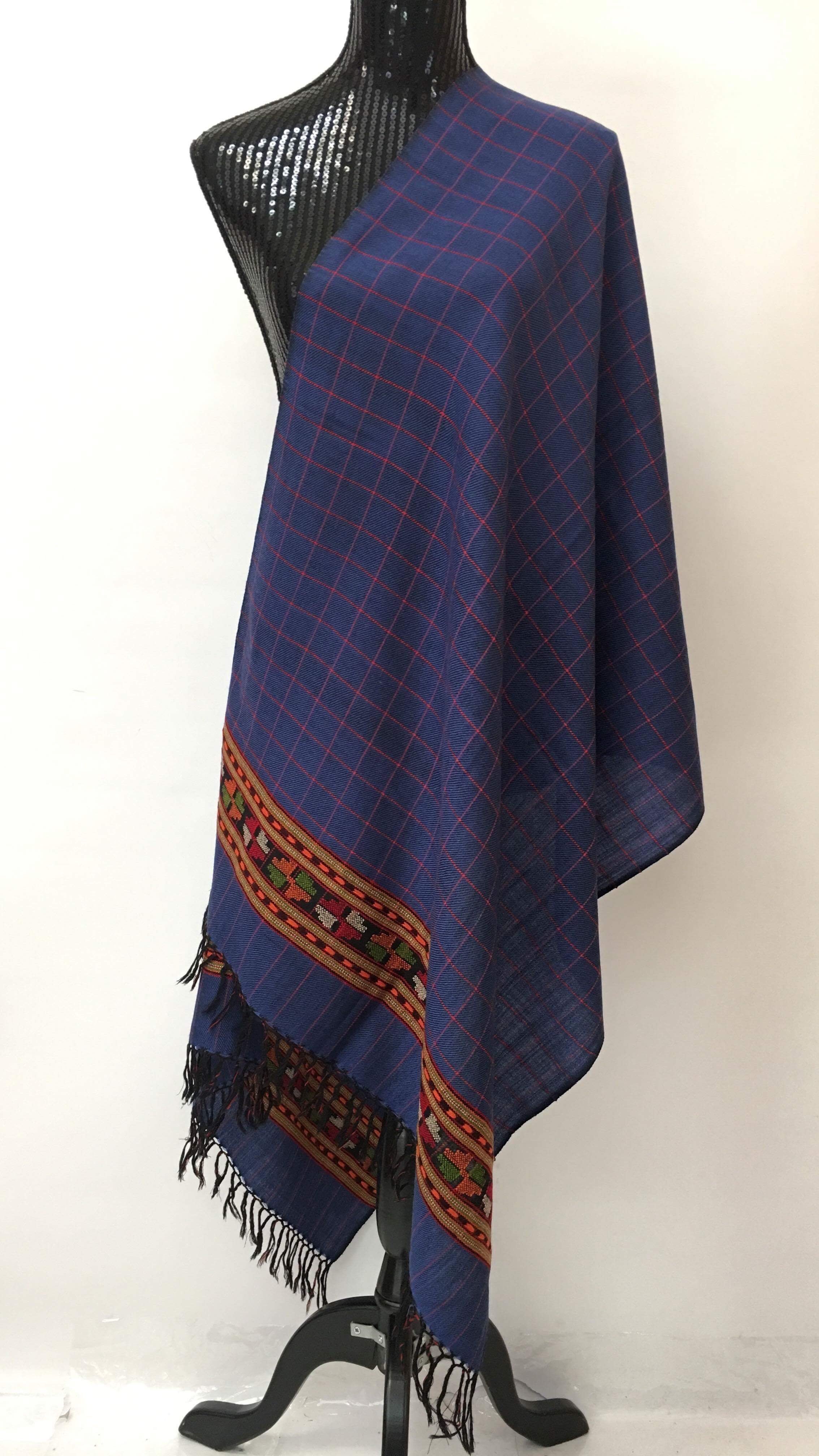 Kullu Handmade/Handloom Wool Shawl/Stole Large Wrap Scarf Throw/Woolen Blanket