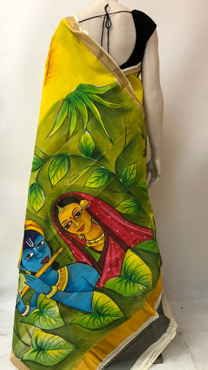 Hand Painted Kerala Cotton Saree
