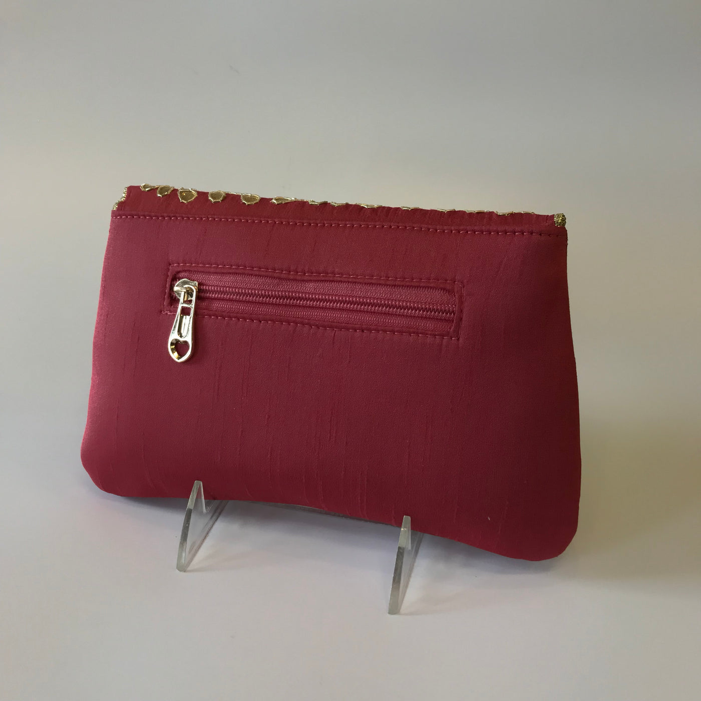 omen's Natural Leather Maroon Colour Beautiful Clutch Bag With Crystal  Handle Purse For Casual, Party, Wedding