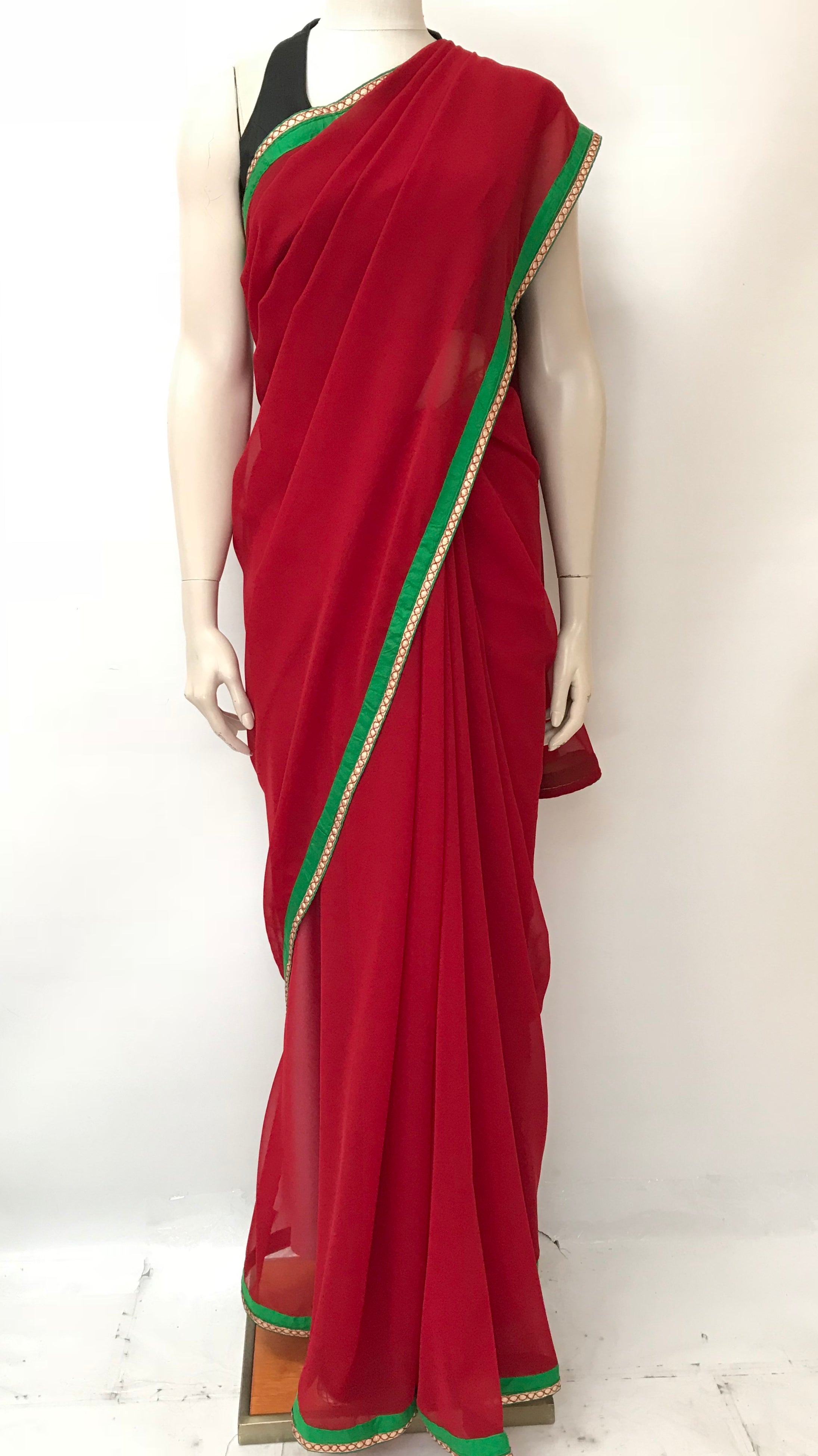 Georgette Saree with Decorative Border -Maroon