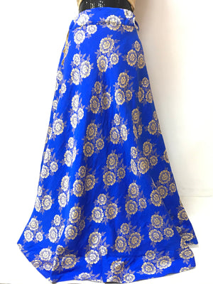 Jamawar silk skirt- Blue